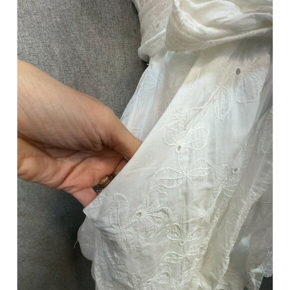 Bisou Bisou Womens Embroidered Halter Wrap Dress Size 4 White  Floral Pattern - Picture 5 of 14